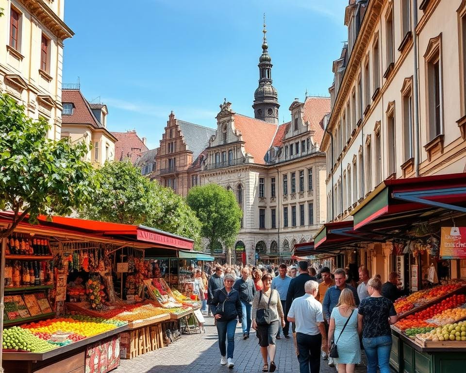 Bunte Straßen und Märkte in Nancy, Frankreich