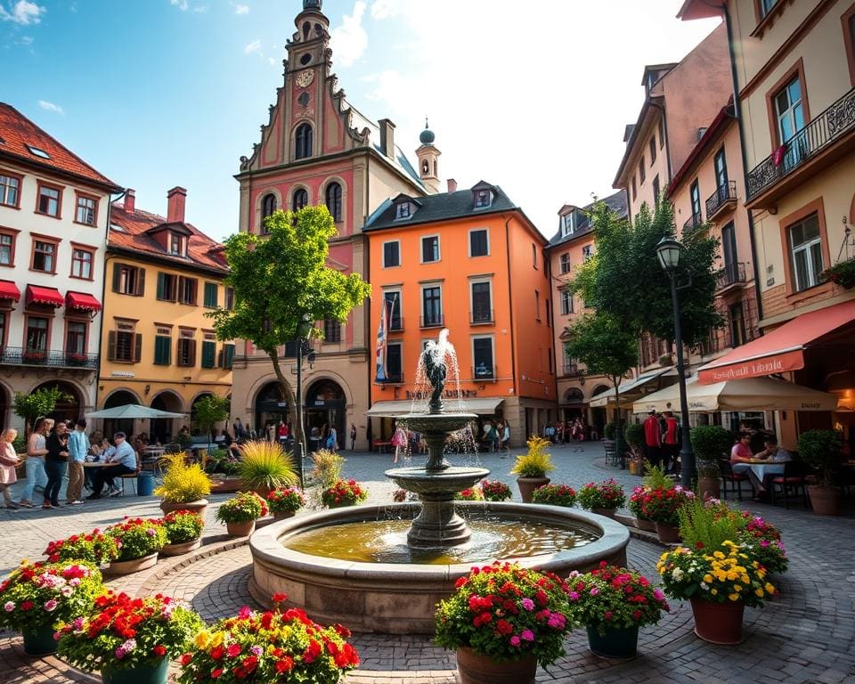 Malerische Plätze in Ljubljana, Slowenien