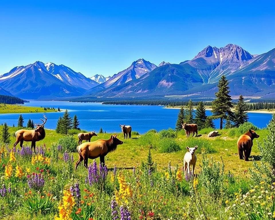 Tierbeobachtung und einheimische Flora im Waterton Lakes