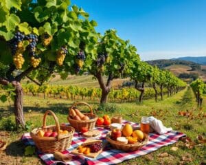 Weinlese mit Picknick im Weinberg