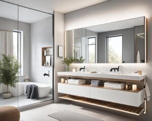 Badezimmerspiegel und Handtücher: Details, die zählen