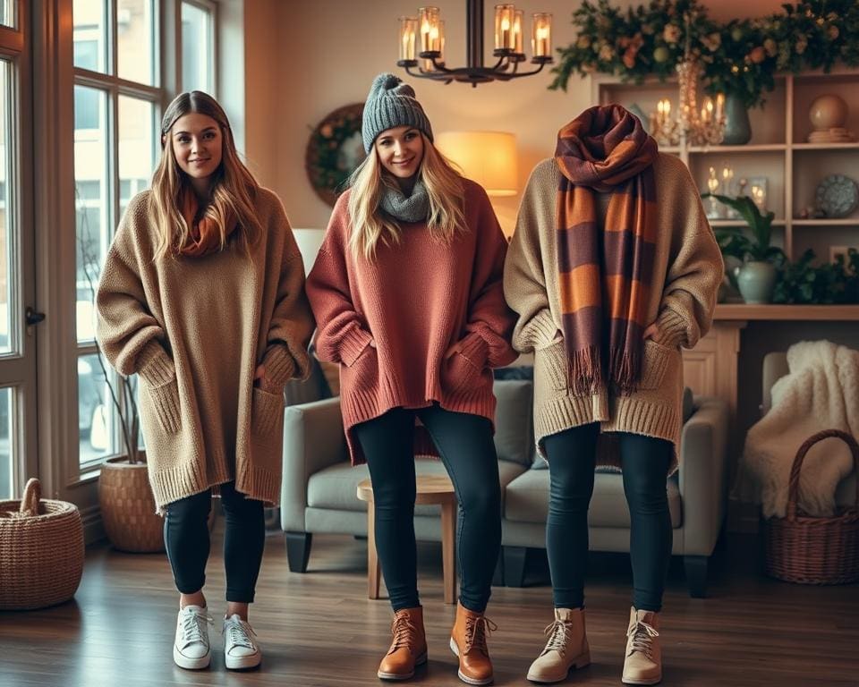 Gemütliche Outfits mit Oversized-Pullovern