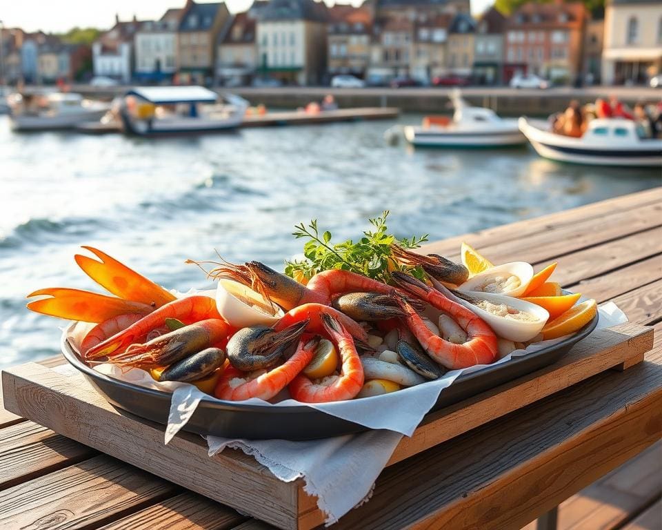 Meeresfrüchte direkt am Wasser in La Rochelle