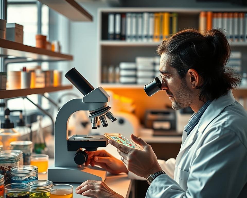Mikrobiologe bei der Arbeit