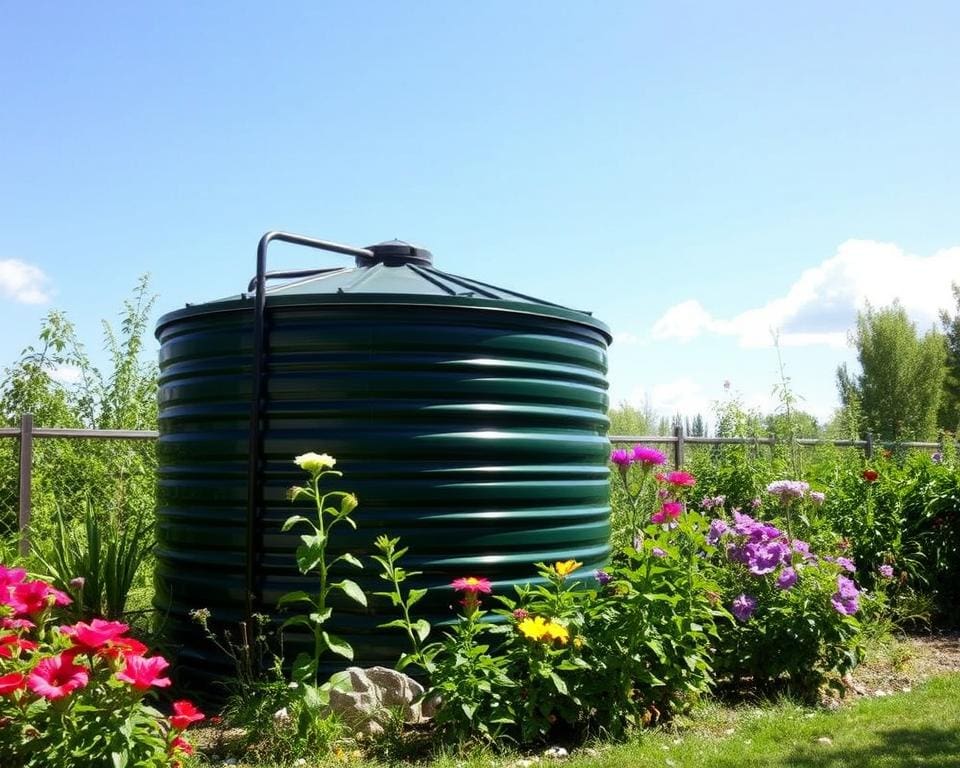 Regenwassertank im Garten