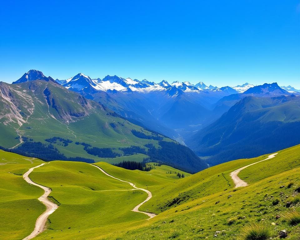 Wanderwege mit Panoramablick in den Alpen