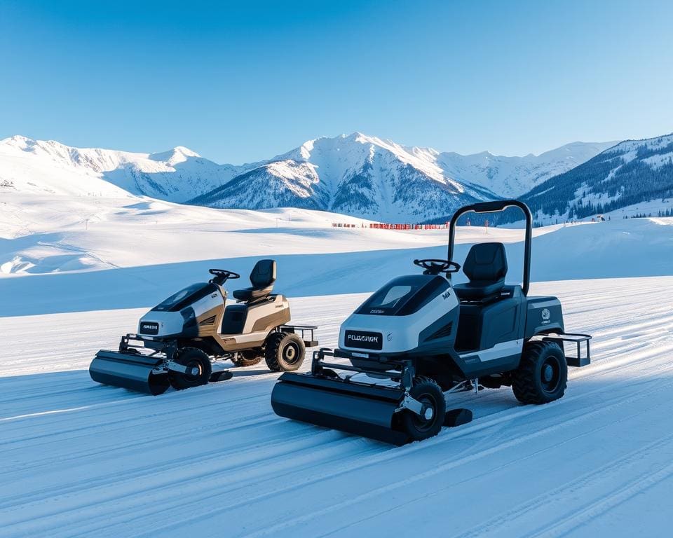 Elektrische Schneeraupen im Wintern