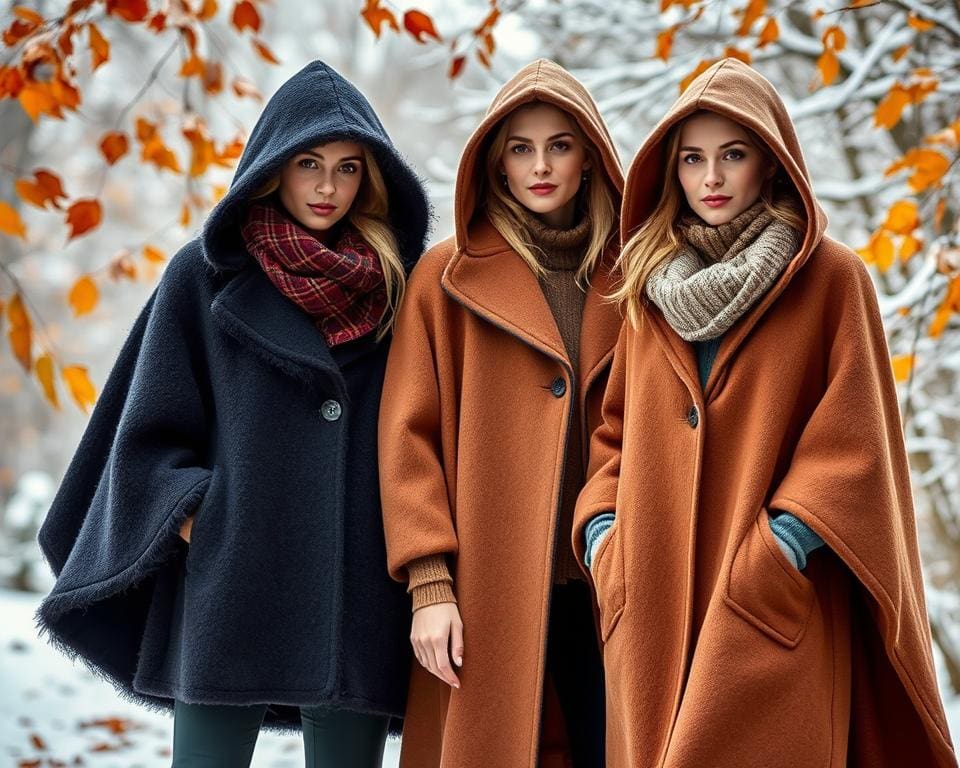 Herbstmode und Wintermode mit Capes