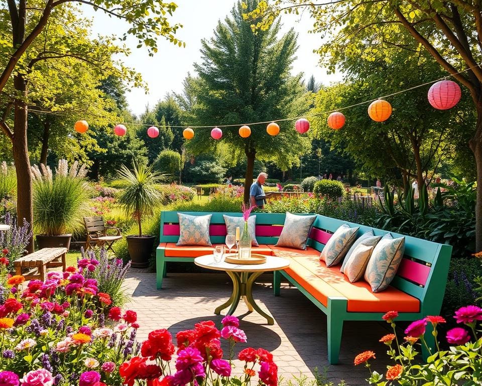 Outdoor-Bänke von Fermob: Ideal für Gartenpartys