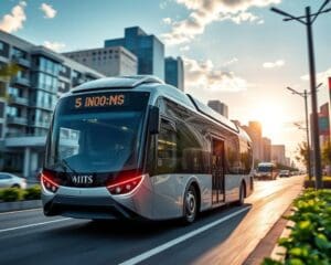 Solarpanels in modernen Stadtbussen