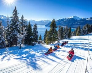 Spitzingsee: Rodelspaß mit Seeblick