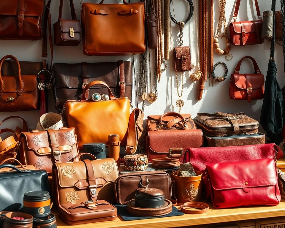 Vielfalt der Lederaccessoires