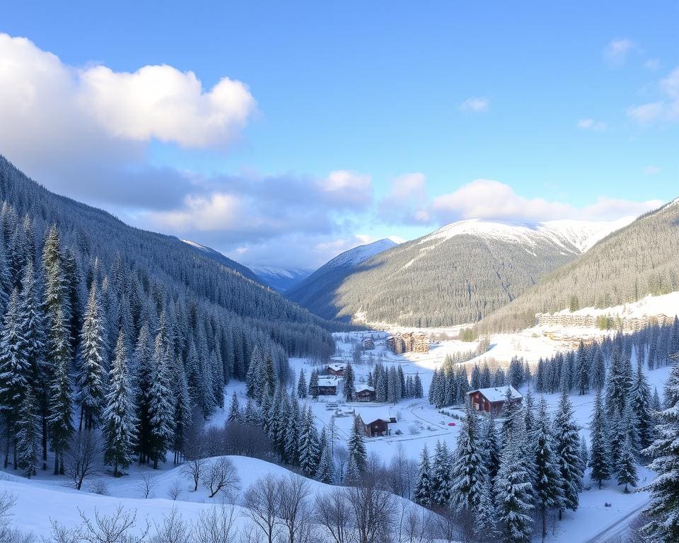 Winterlandschaft in Villars, Schweiz