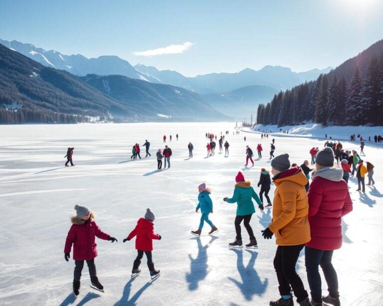 Zell am See: Eislaufen auf dem gefrorenen See