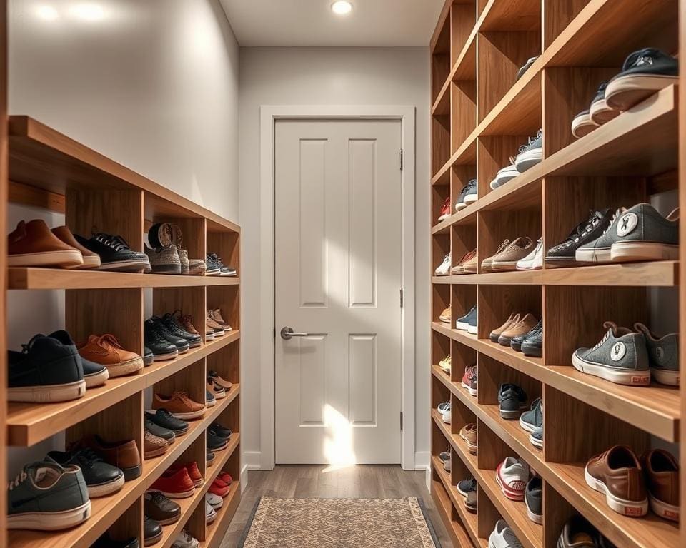 schmale Schuhregale