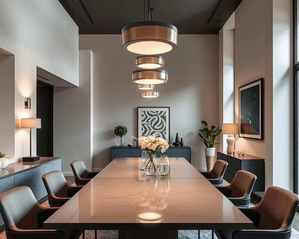 stilvolle Beleuchtung für modernes Esszimmer