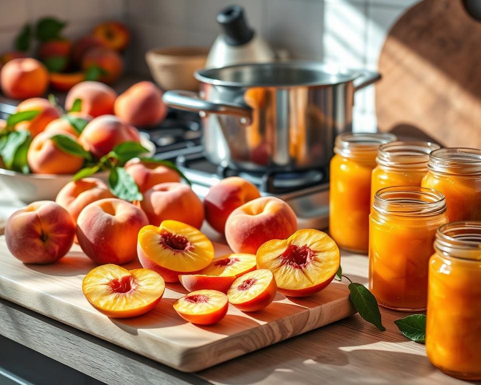 Rezept für Pfirsichmarmelade ohne Zucker