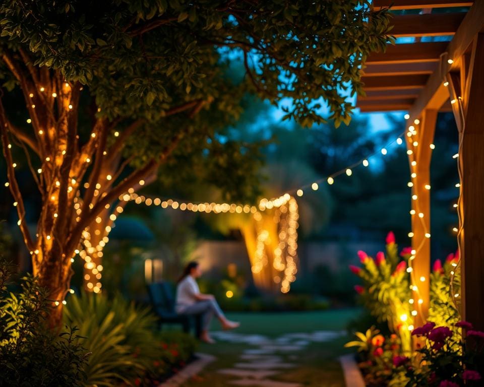 Outdoor-Lichterketten für romantische Gartenbeleuchtung