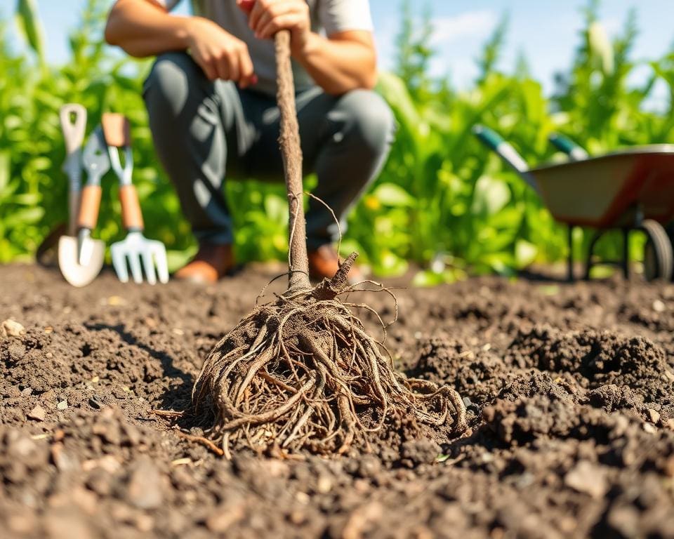 Wie entfernt man Wurzelreste aus Beeten?