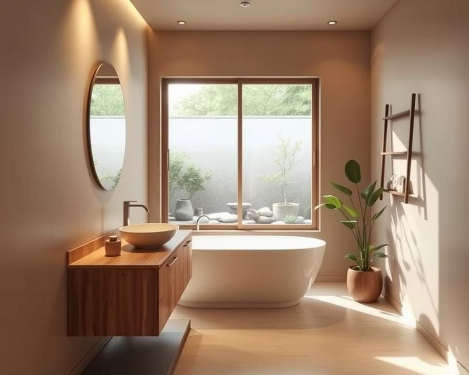 Badezimmerdesign im Japandi-Stil