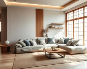 Was sind schöne Textilien für Japandi-Wohnzimmer?
