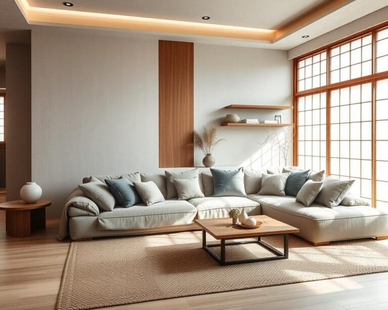 Was sind schöne Textilien für Japandi-Wohnzimmer?
