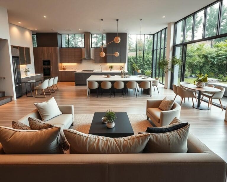 Wie gestaltet man eine offene Wohnlandschaft?